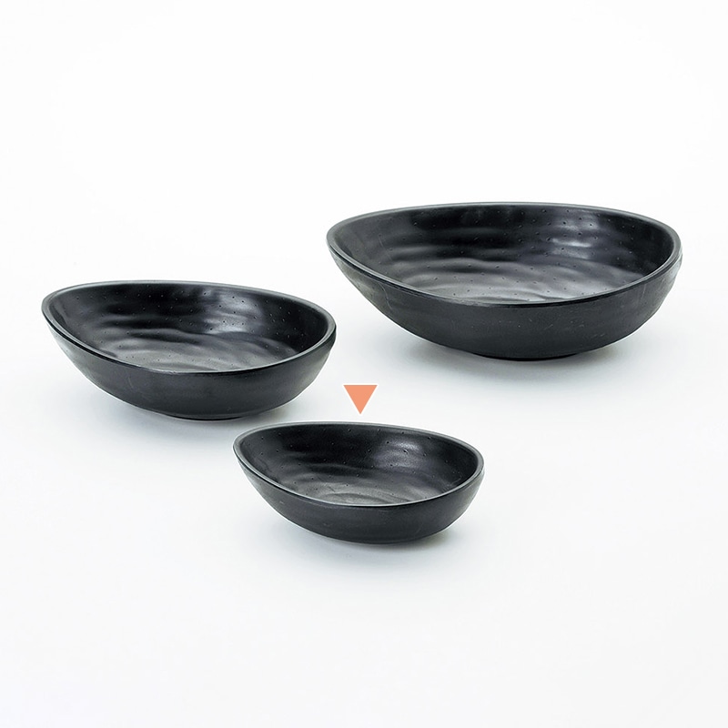 マイン メラミンくつわ鉢 小 黒 M11-266 1枚(ご注文単位5枚)【直送品】