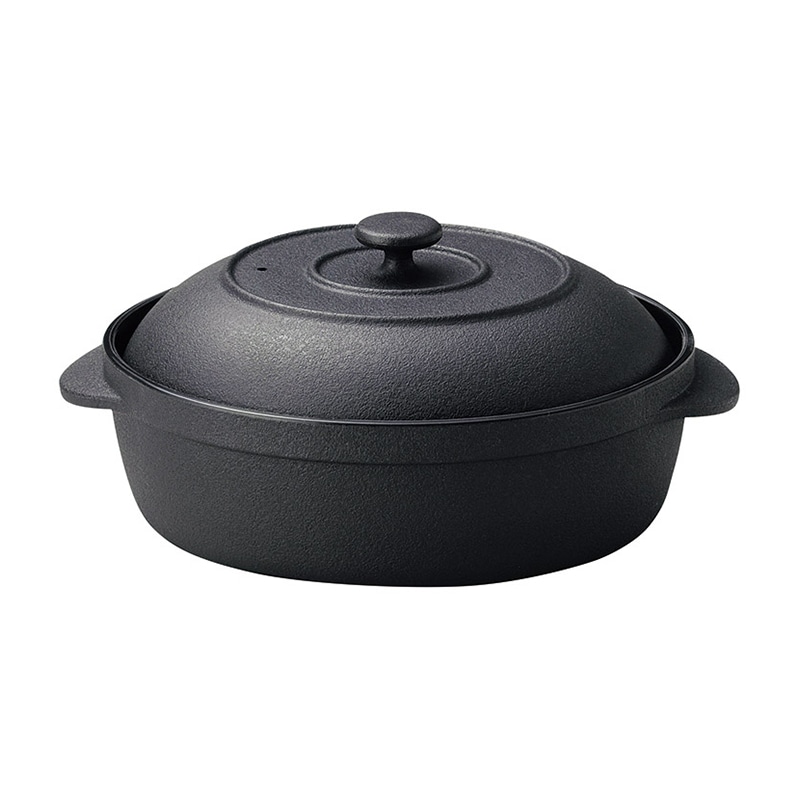 マイン 耐熱樹脂鍋 ミニココ 楕円 ブラック M11-296 1個（ご注文単位1個）【直送品】