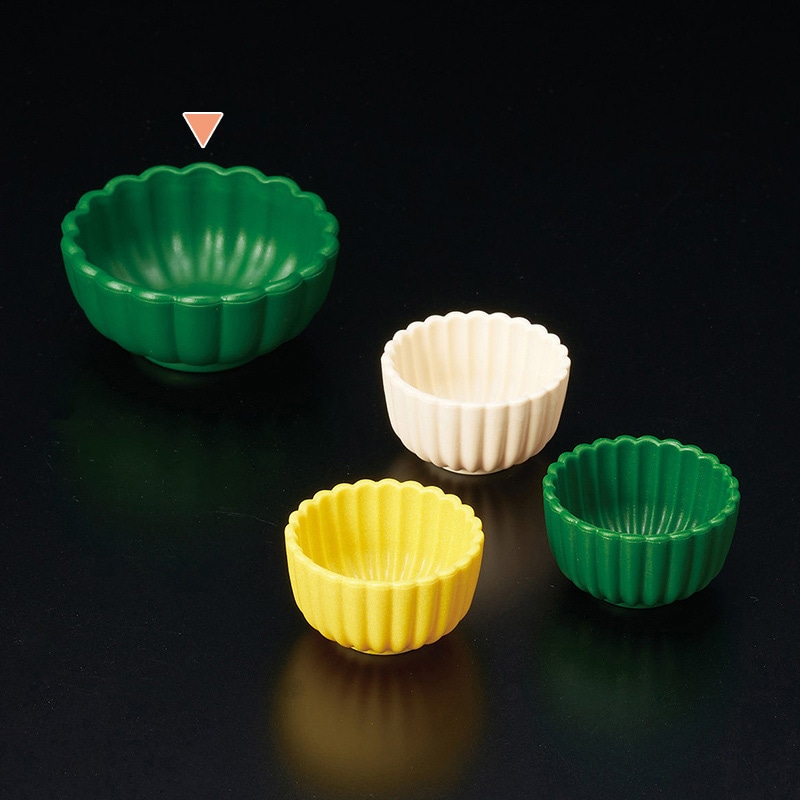 マイン 珍味入れ 菊 大 緑 100個入 M11-339 1袋(ご注文単位1袋)【直送品】