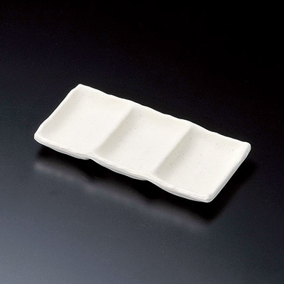 マイン メラミン三連タレ入れ 白 M11-367 1個(ご注文単位5個)【直送品】