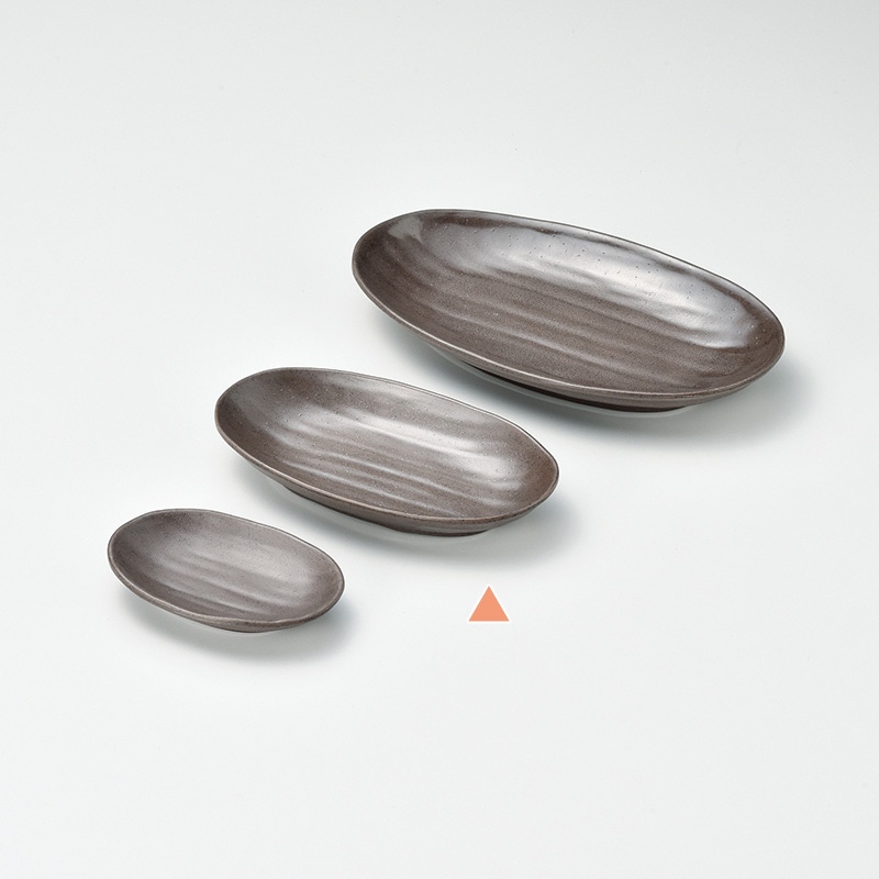 マイン メラミン食器　小判皿　茶 中 M11-570 5枚/束（ご注文単位1束）【直送品】