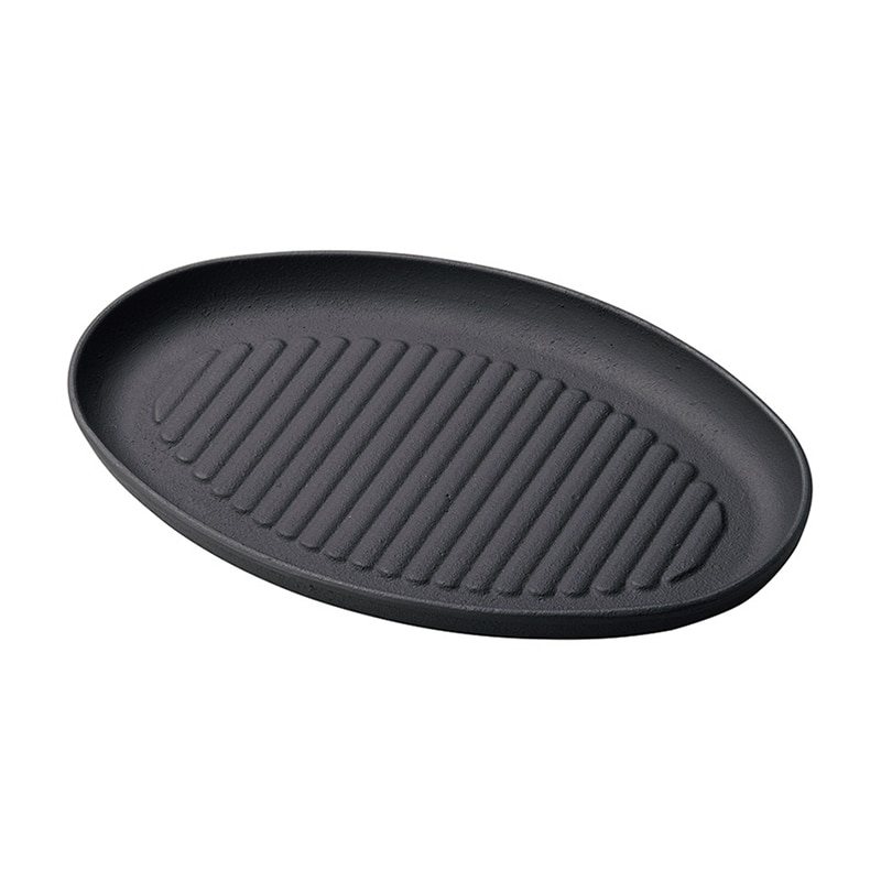 マイン 鉄製ステーキ皿 小判 鋳物 波 M20-726 1枚（ご注文単位1枚）【直送品】