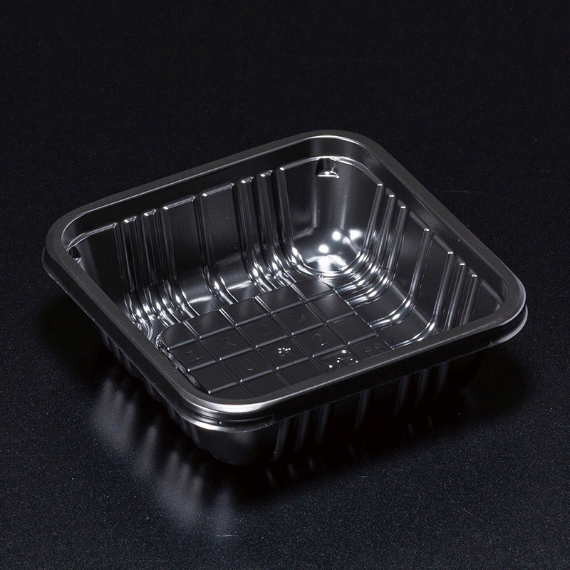 スミ 食品容器 エスコン 本体 U角2 B黒 100枚/袋（ご注文単位1袋）【直送品】