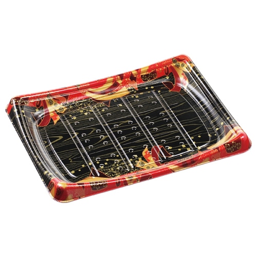 エフピコ 寿司容器　芝盛　本体 3-7（V） 舞姫赤 10枚/袋（ご注文単位42袋）【直送品】