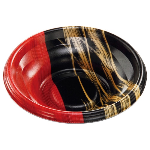 エフピコ 丼容器　MFP-丸丼　本体 16（V1） 金彩赤黒 50枚/袋（ご注文単位24袋）【直送品】