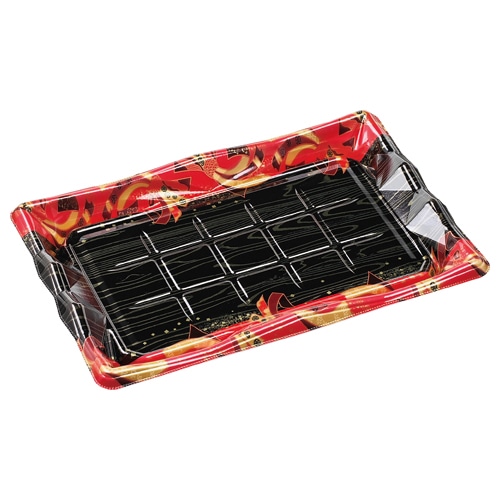 エフピコ 寿司容器 氷河 本体 3-8 舞姫赤 10枚/袋(ご注文単位40)【直送品】