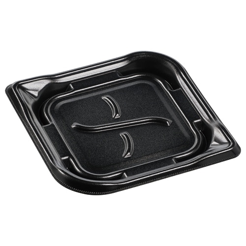 エフピコ 軽食容器　MFP-葉皿焼　本体 19-19 黒BK 50枚/袋（ご注文単位18袋）【直送品】