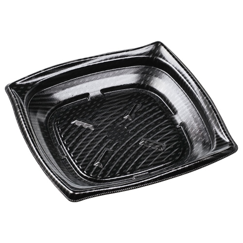 エフピコ 惣菜容器　MFPウェーブ　本体 21-21 グレイス黒 25枚/袋（ご注文単位18袋）【直送品】