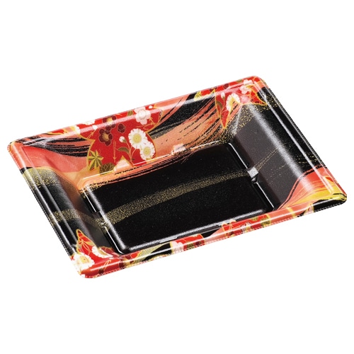 エフピコ 丼容器 MFP平舟丼 本体 19-15 風花赤黒 50枚/袋(ご注文単位24袋)【直送品】