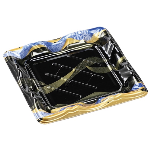 エフピコ 寿司容器 大波皿 本体 3-3 山瀬青 50枚/袋(ご注文単位18袋)【直送品】