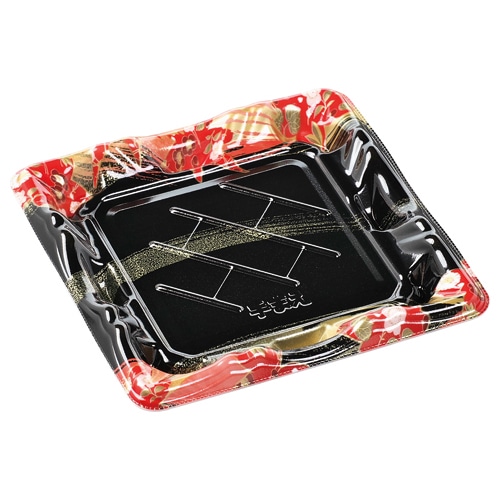 エフピコ 寿司容器 大波皿 本体 3-3 風花赤 50枚/袋(ご注文単位18袋)【直送品】