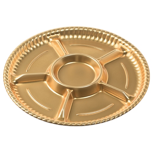 エフピコ オードブル容器　ティアラプラッター　本体 丸40 金 10枚/袋（ご注文単位15袋）【直送品】