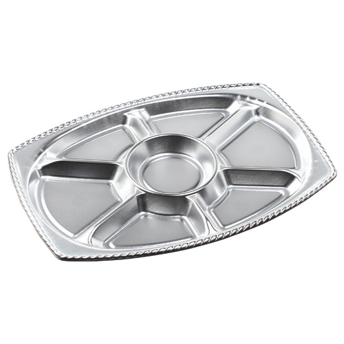 エフピコ オードブル容器　ティアラプラッター　本体 小判-50 銀 10枚/袋（ご注文単位10袋）【直送品】