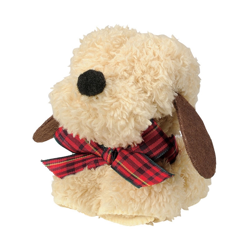 丸辰 モコモコドッグハンカチタオル 4色アソート 30614 1個（ご注文単位256個）【直送品】