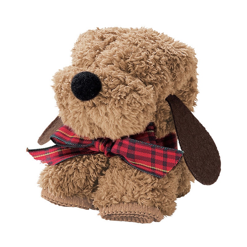 丸辰 モコモコドッグハンカチタオル 4色アソート 30614 1個（ご注文単位256個）【直送品】