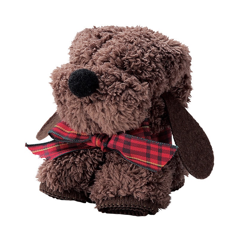 丸辰 モコモコドッグハンカチタオル 4色アソート 30614 1個（ご注文単位256個）【直送品】