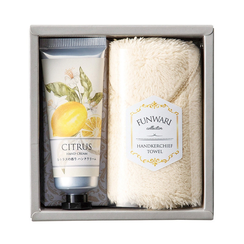 丸辰 ハンドクリーム&ふんわりハンカチ 3色アソート 31860 1個(ご注文単位150個)【直送品】