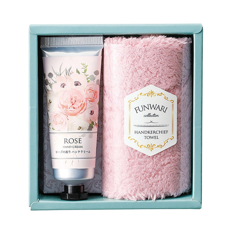 丸辰 ハンドクリーム&ふんわりハンカチ 3色アソート 31860 1個(ご注文単位150個)【直送品】