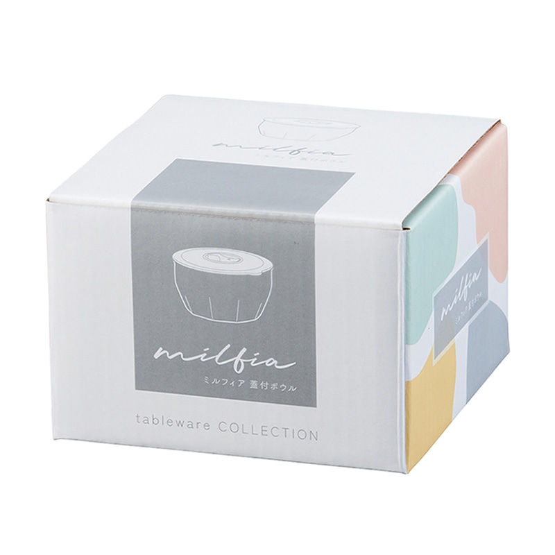 丸辰 ミルフィア 蓋付ボウル 4色アソート 35077 1個(ご注文単位48個)【直送品】