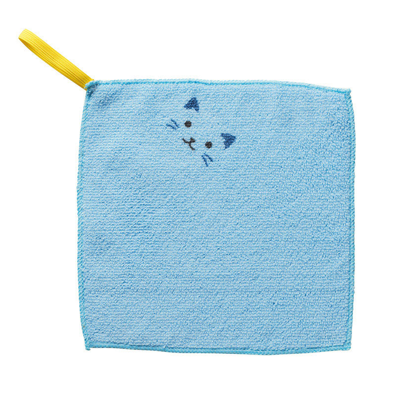 丸辰 ループ付 なかよしアニマル ハンカチタオル 4色アソート 35443 1枚（ご注文単位320個）【直送品】