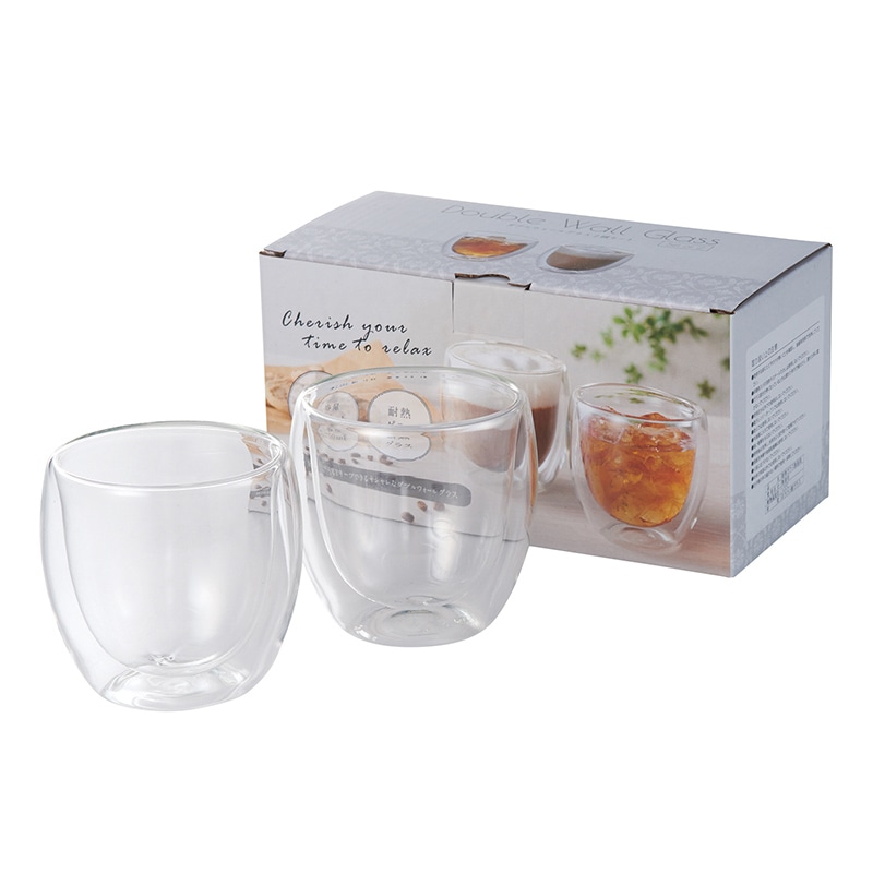 丸辰 ダブルウォールグラス 2個セット 35867 1セット/箱(ご注文単位32箱)【直送品】