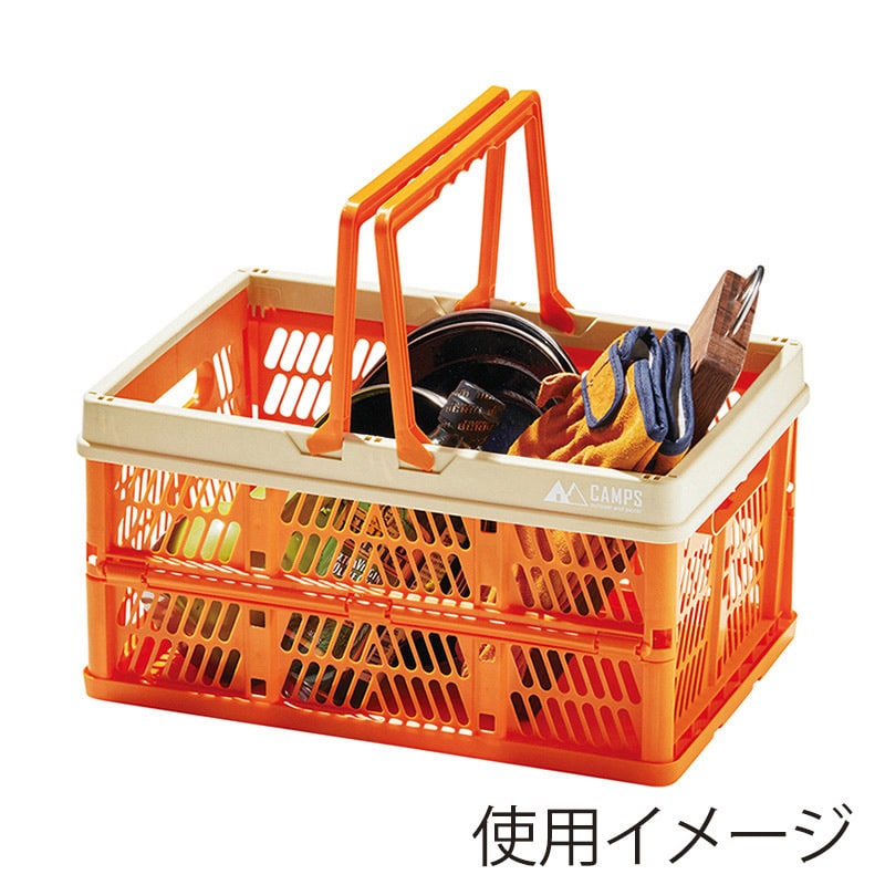 丸辰 キャンプス 折りたたみラージバスケット 2色アソート 35962 1個(ご注文単位16個)【直送品】