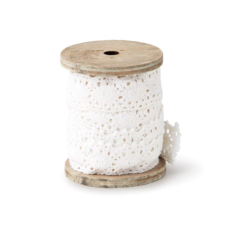 Paseo ハンドメイド用レースリボン 25mm×5m FT-29WH 1個（ご注文単位2個）【直送品】