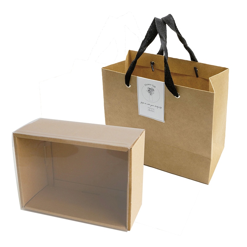 Paseo ギフトボックス　クラフトバッグセット M　3セット入り PC-48 1組（ご注文単位1組）【直送品】