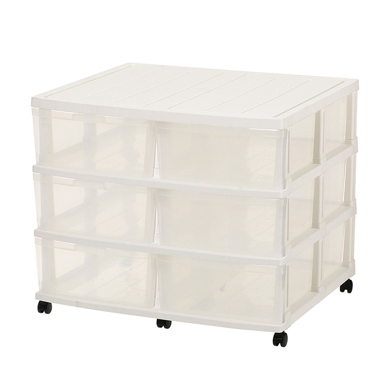 JEJアステージ チェスト　エミング　ロングストッカー 6引出し ホワイト 1個（ご注文単位1個）【直送品】