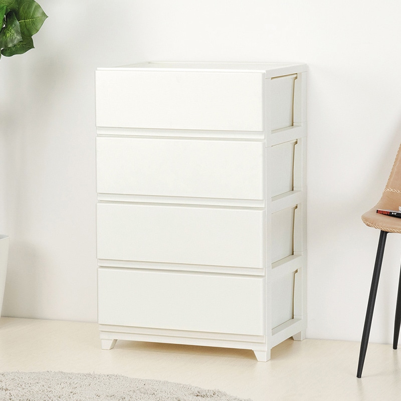 JEJアステージ チェスト デコニーシーヴォ ワイド4段 ホワイト 1個(ご注文単位2個)【直送品】