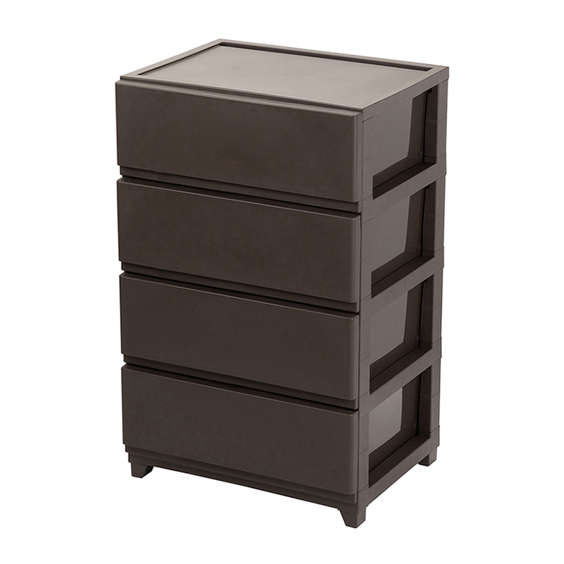 JEJアステージ チェスト　デコニーシーヴォ ワイド4段 ダークブラウン 1個（ご注文単位2個）【直送品】