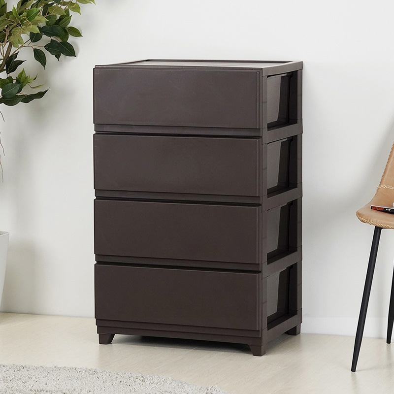 JEJアステージ チェスト　デコニーシーヴォ ワイド4段 ダークブラウン 1個（ご注文単位2個）【直送品】