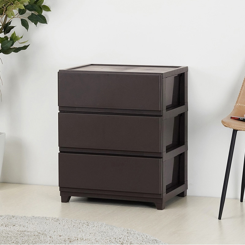 JEJアステージ チェスト　デコニーシーヴォ ワイド3段 ダークブラウン 1個（ご注文単位2個）【直送品】