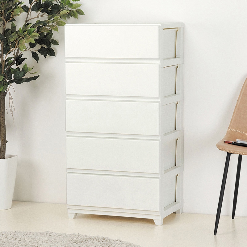 JEJアステージ チェスト デコニーシーヴォ ワイド5段 ホワイト 1個(ご注文単位2個)【直送品】