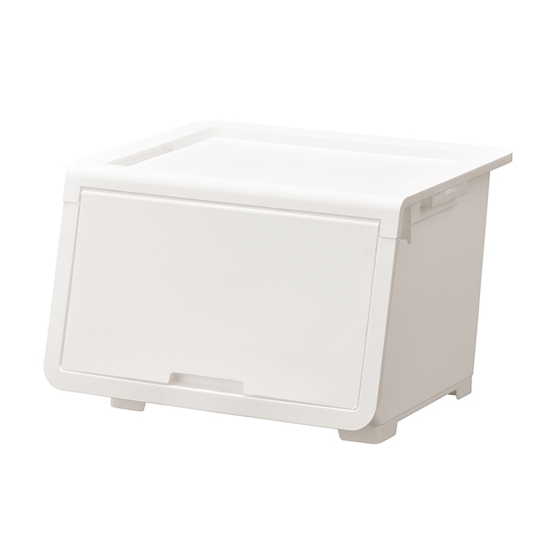 JEJアステージ フラップ式収納ボックス　ロッキンポッド M ホワイト 1個（ご注文単位8個）【直送品】