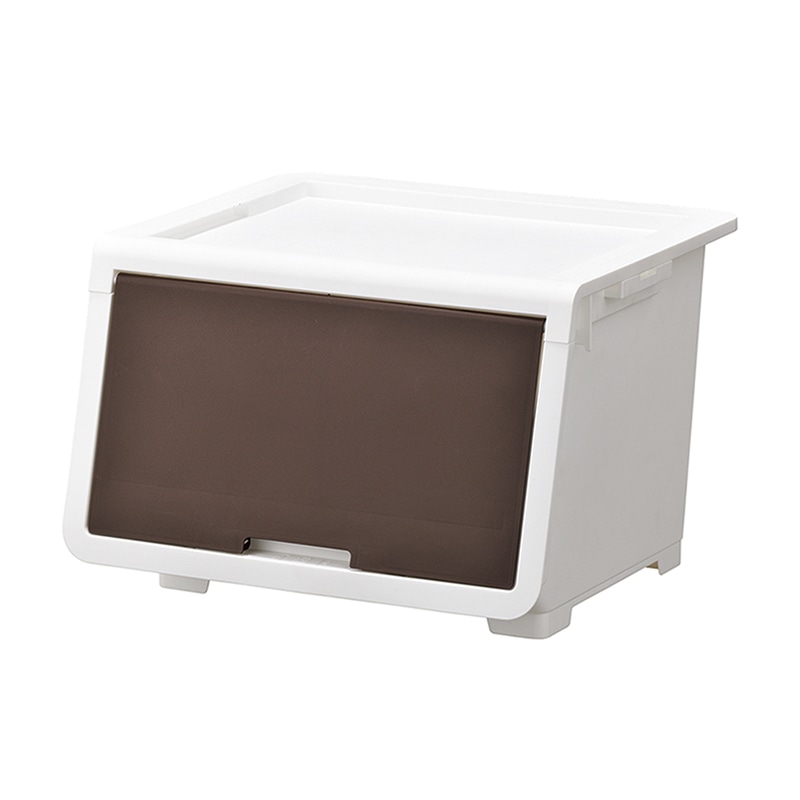 JEJアステージ フラップ式収納ボックス　ロッキンポッド M ダークブラウン 1個（ご注文単位8個）【直送品】