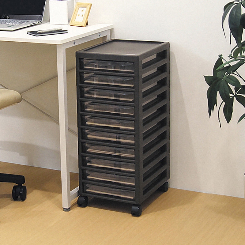 JEJアステージ ラック アプロス A4 浅10段 ダークブラウン 1個(ご注文単位2個)【直送品】