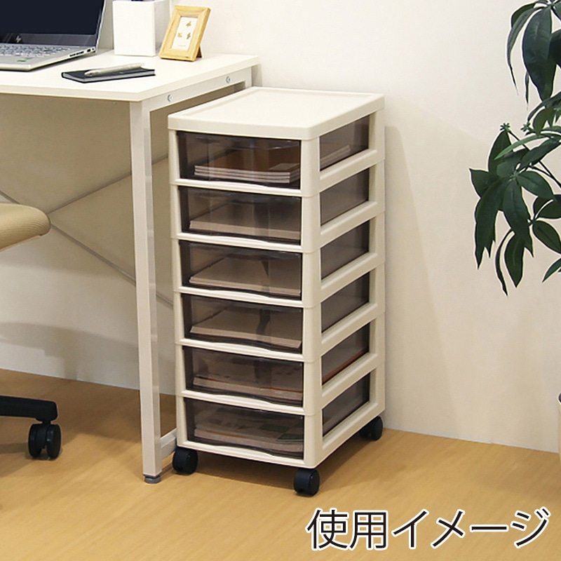 JEJアステージ ラック アプロス A4 深6段 アイボリー 1個(ご注文単位2個)【直送品】