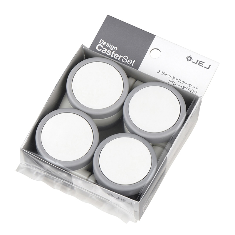 JEJアステージ デザインキャスター　4個セット  グレー×ホワイト 1個（ご注文単位10個）【直送品】