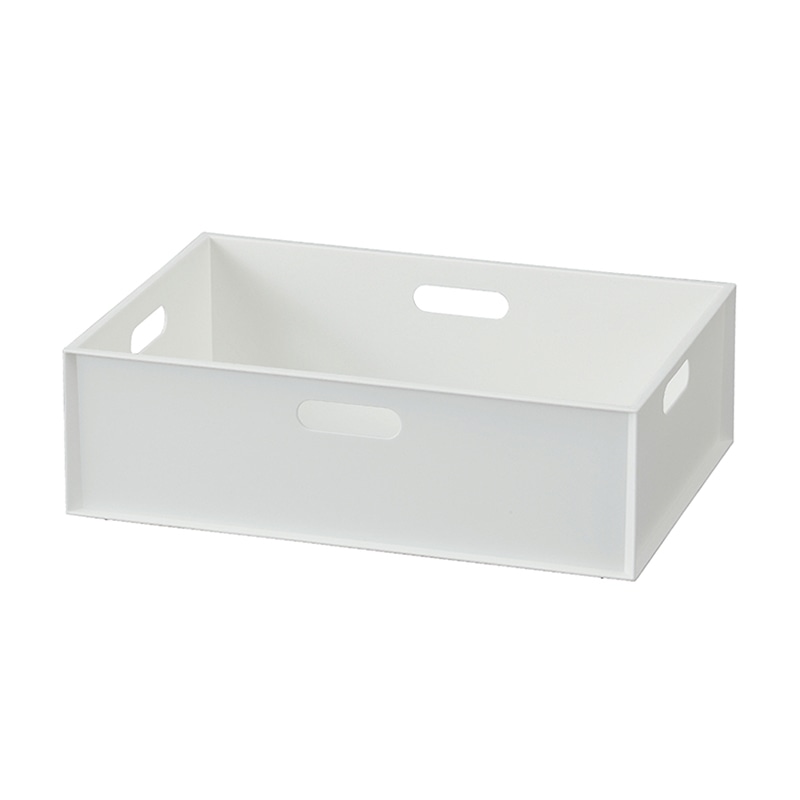 JEJアステージ 収納ケース　カロキューブ レギュラーハーフ ホワイト 1個（ご注文単位12個）【直送品】