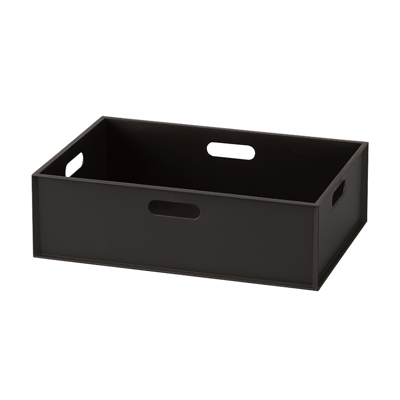 JEJアステージ 収納ケース　カロキューブ レギュラーハーフ ダークブラウン 1個（ご注文単位12個）【直送品】