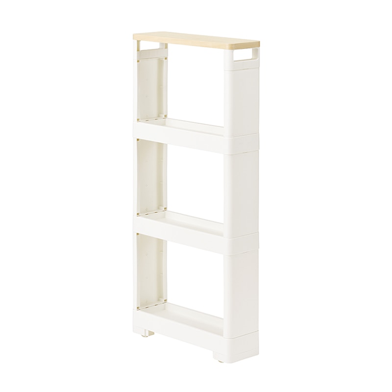 JEJアステージ リセスタイル　スーパースリムラック　ウッド 4段 ホワイト 1個（ご注文単位6個）【直送品】