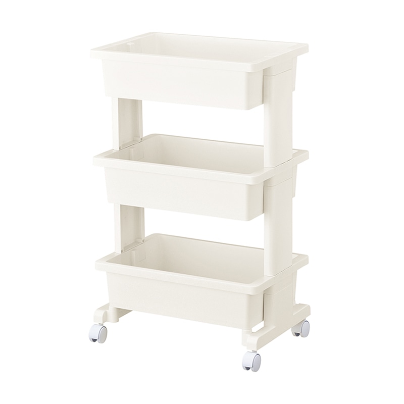 JEJアステージ リセスタイル　モバイルワゴン 3段 ホワイト 1個（ご注文単位6個）【直送品】