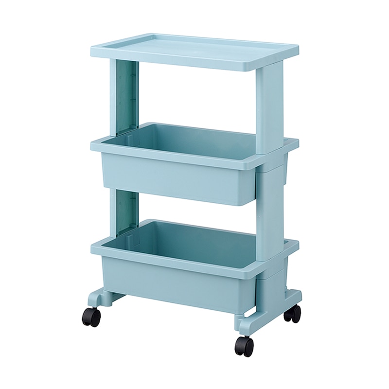 JEJアステージ リセスタイル　テーブルワゴン 3段 ブルー 1個（ご注文単位6個）【直送品】
