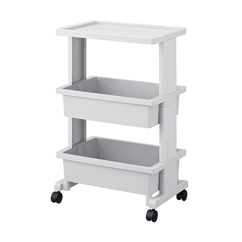 JEJアステージ リセスタイル　テーブルワゴン 3段 ライトグレー 1個（ご注文単位6個）【直送品】