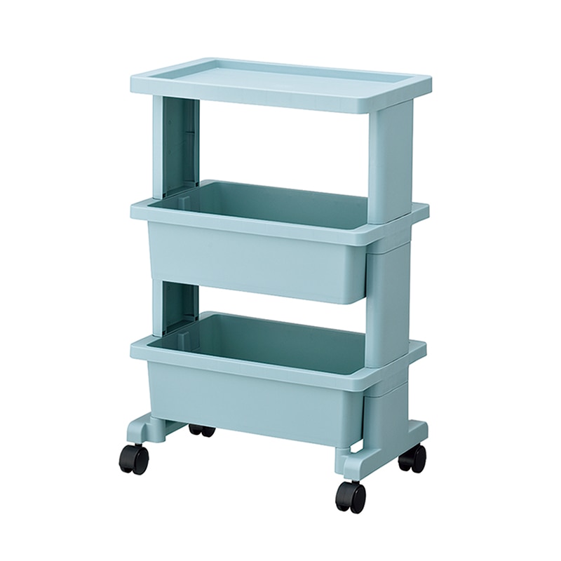 JEJアステージ リセスタイル　テーブルワゴン　ミニ 3段 ブルー 1個（ご注文単位6個）【直送品】