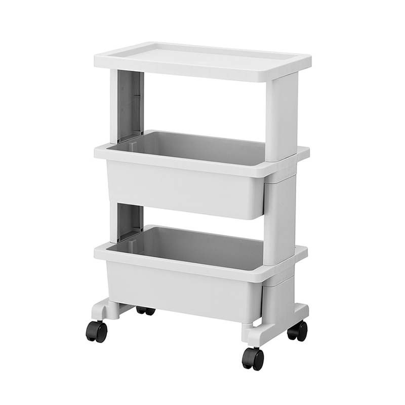 JEJアステージ リセスタイル　テーブルワゴン　ミニ 3段 ライトグレー 1個（ご注文単位6個）【直送品】