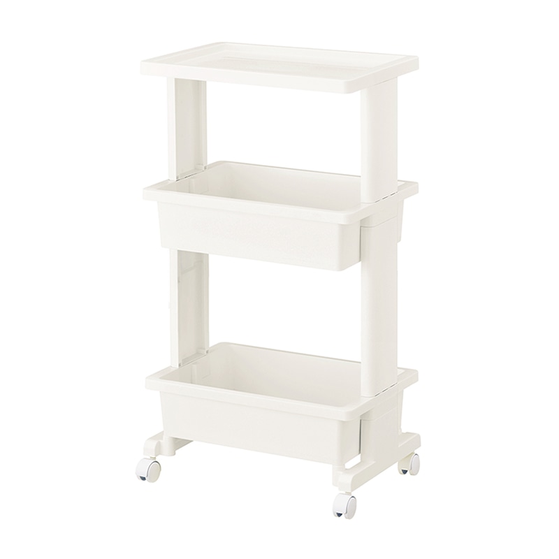 JEJアステージ リセスタイル　テーブルワゴン 3段プラス ホワイト 1個（ご注文単位6個）【直送品】