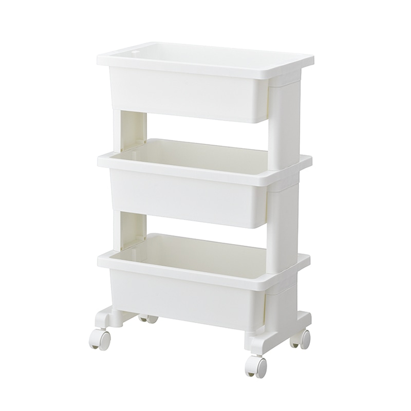 JEJアステージ リセスタイル　モバイルワゴン　ミニ 3段 ホワイト 1個（ご注文単位6個）【直送品】