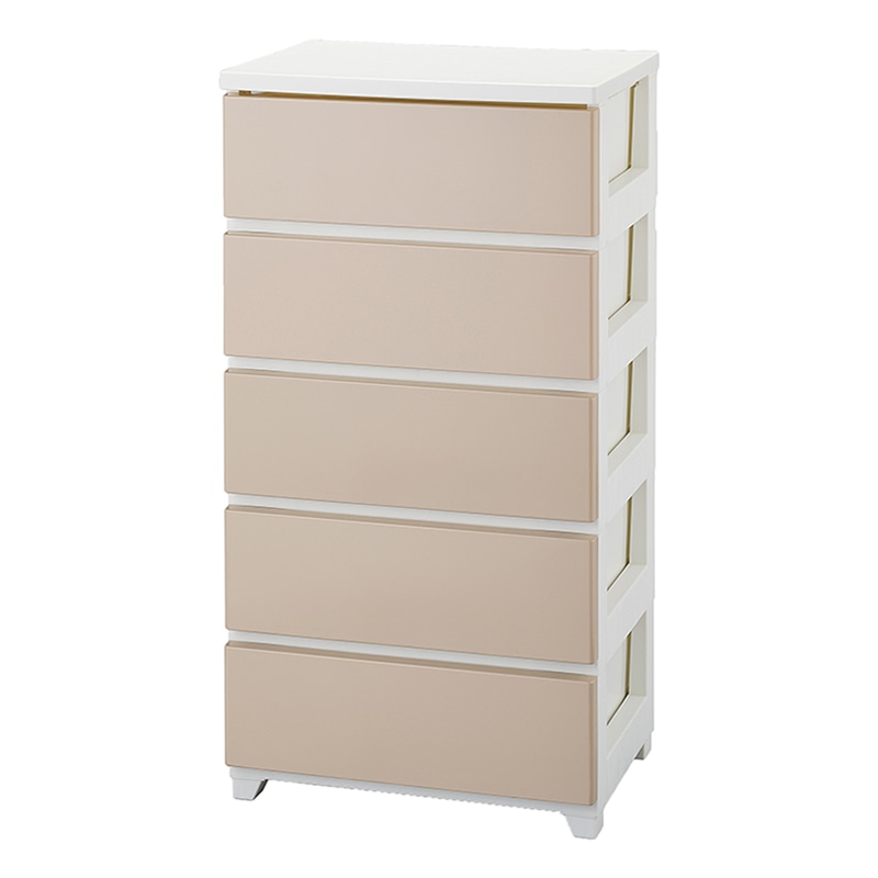 JEJアステージ カラースタイルチェスト 5段 ホワイトベージュ 1個（ご注文単位1個）【直送品】